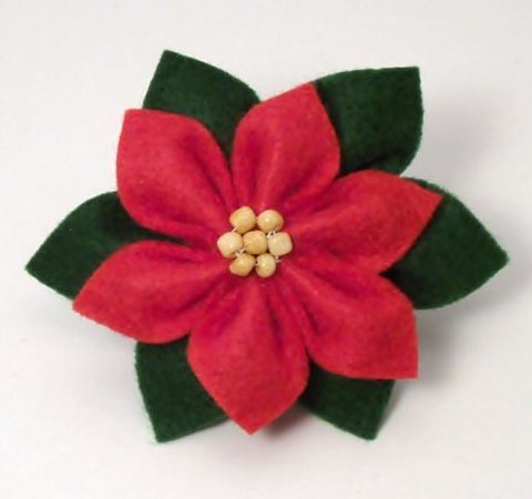 Flor de feltro – Enfeite de Natal