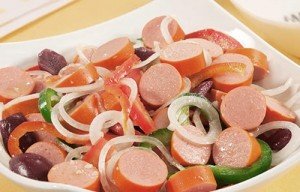 Receita de salada de salsicha