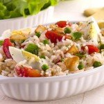 Receita de salada de arroz colorida