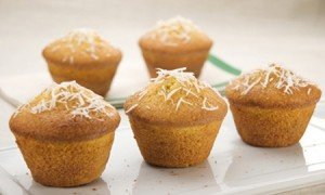 Receita de muffin de milho e coco