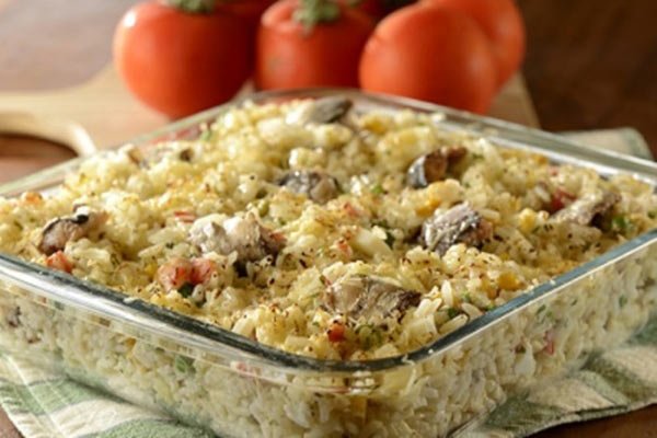 Arroz de forno com sardinha