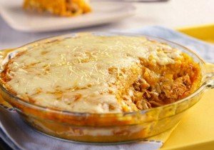 Gratinado de abóbora com frango