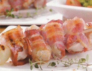 Receita de espetinho de frango com bacon