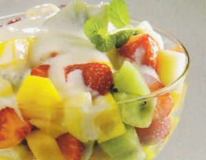 Receita de salada de frutas com creme