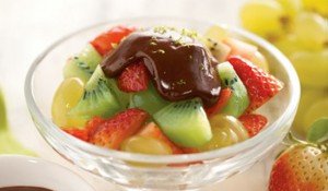 Receita de salada de frutas com ganache