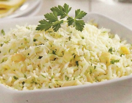 Arroz com parmesão de micro-ondas