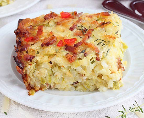 Enformado de arroz com abobrinha e queijo