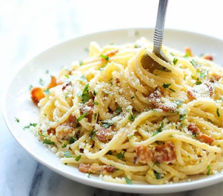 Receita de espaguete à carbonara