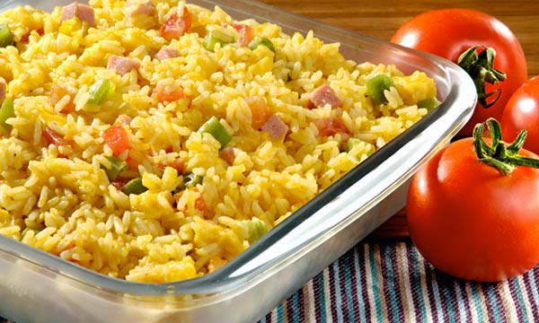 Arroz prático de forno