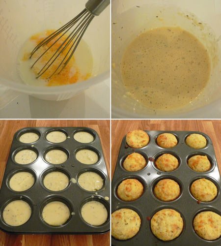 Receita de muffins de queijo