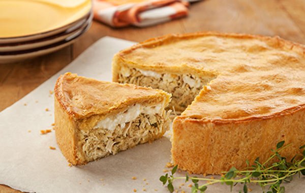 Torta de frango com queijo cottage