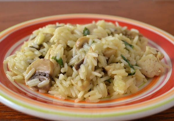 Receita de risoto de frango e cogumelo