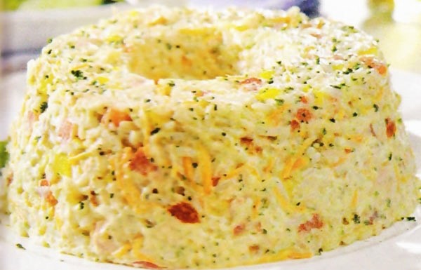 Coroa de arroz e vegetais